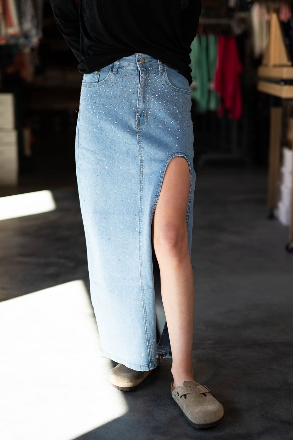 lucky and blessed rinestone skirt