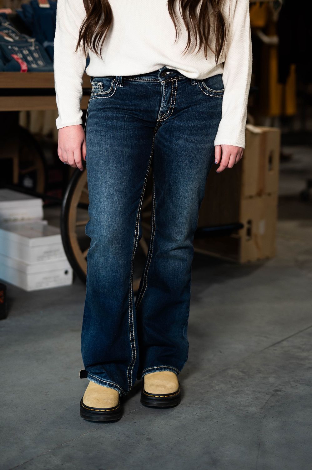 Silver jeans co women's dark wash boot cut