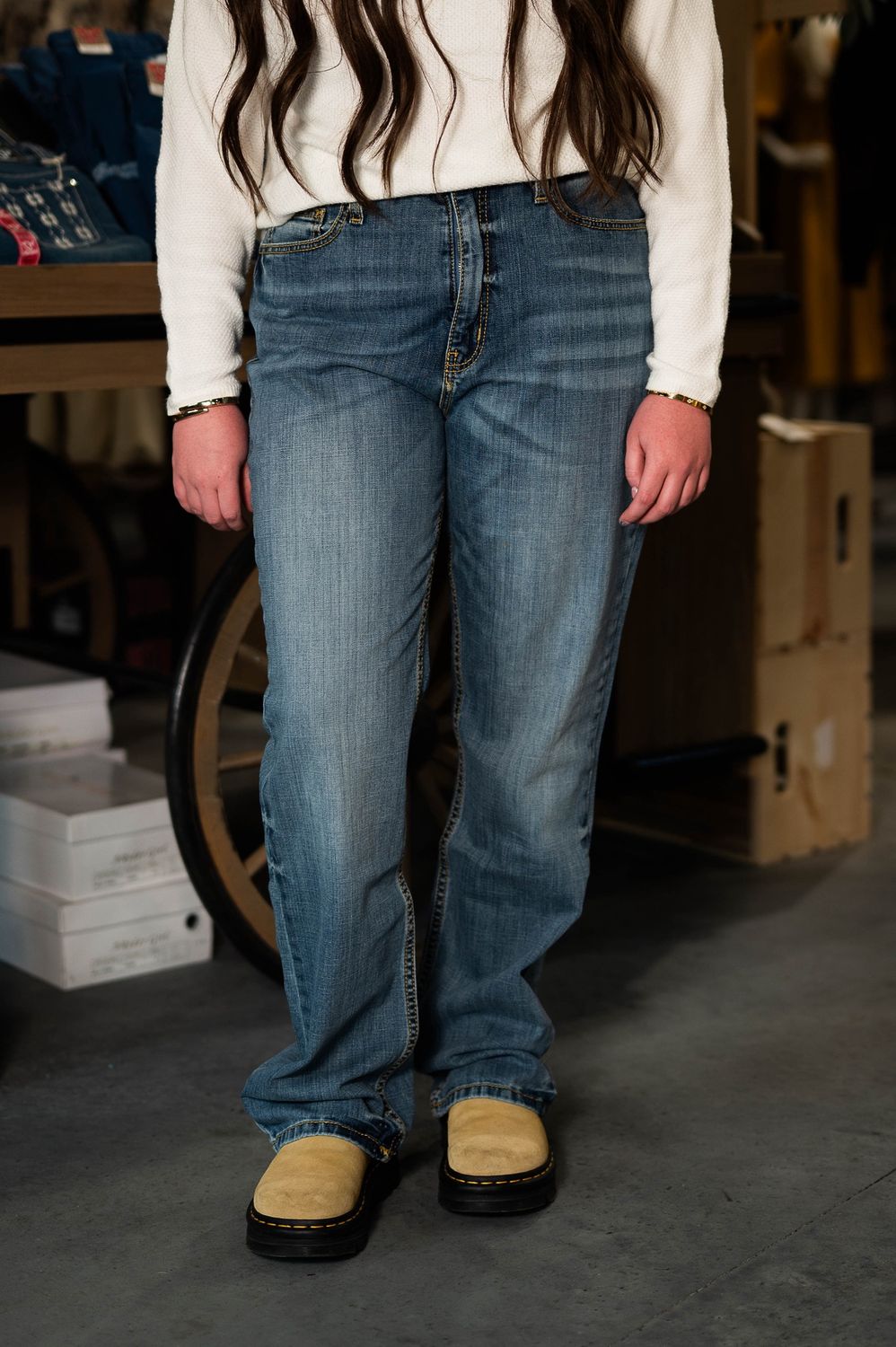 Cruel girl Quinn, high-rise, relaxed straight jeans