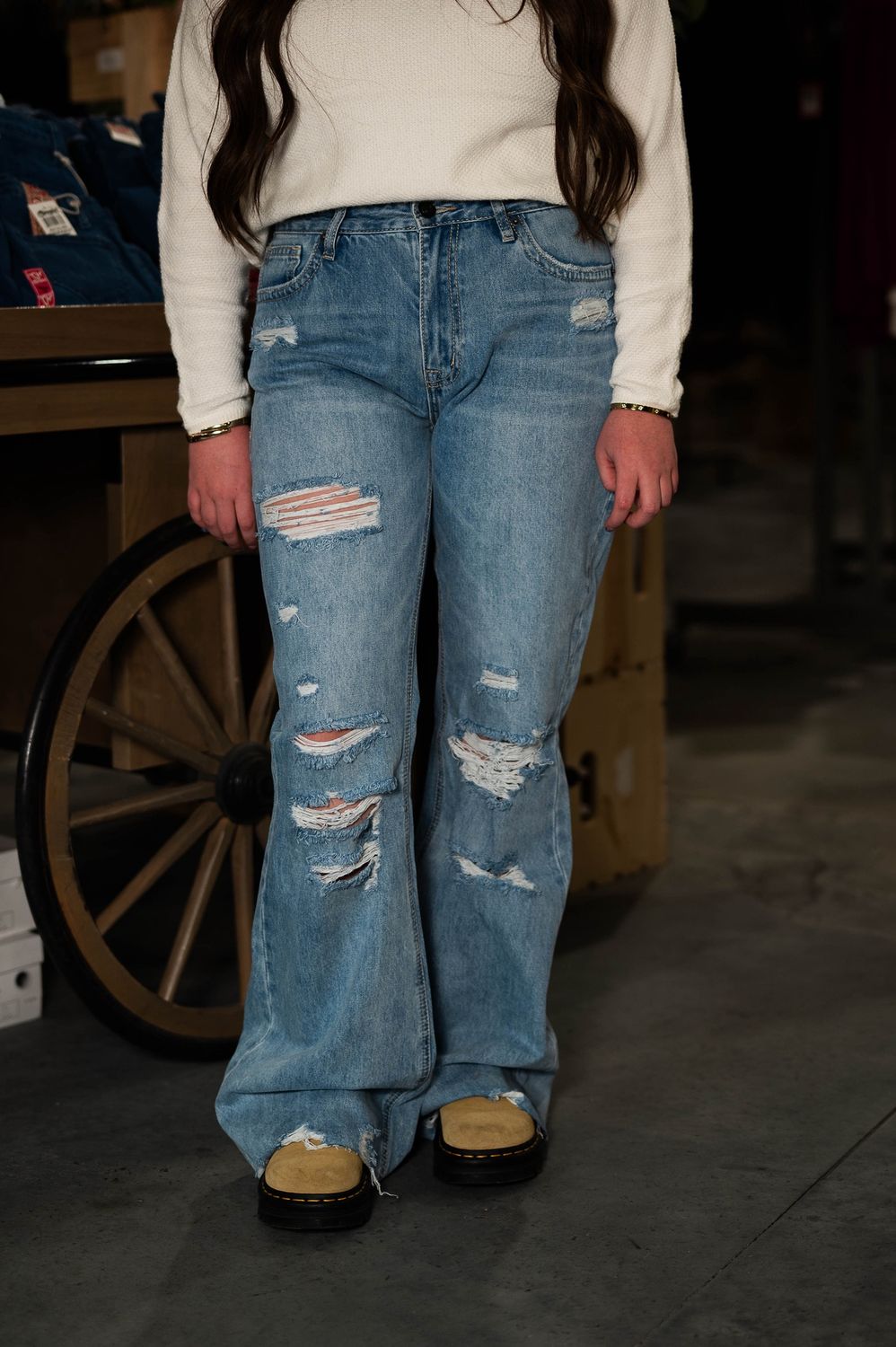 Woman’s rock &amp; roll denim flare pants