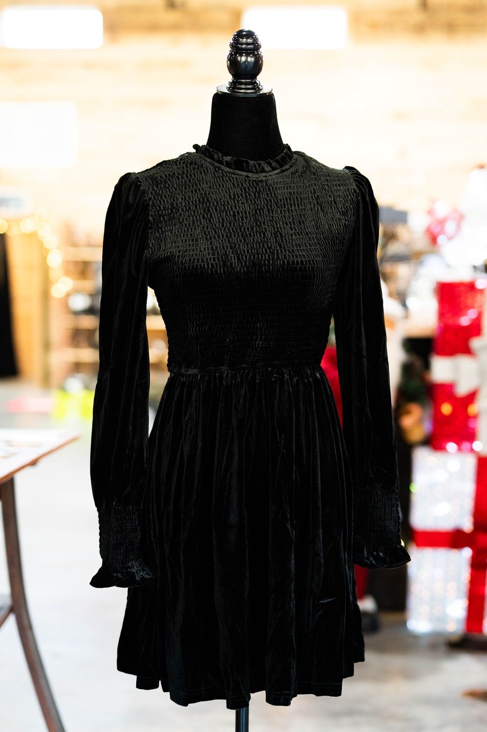 Women’s black velvet dress