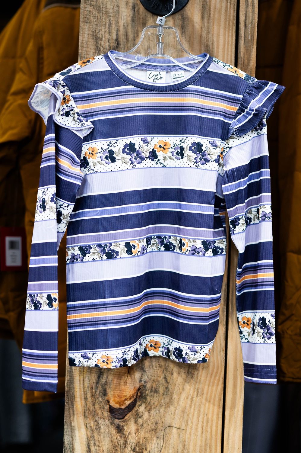 cruel girl long sleeve floral knit top