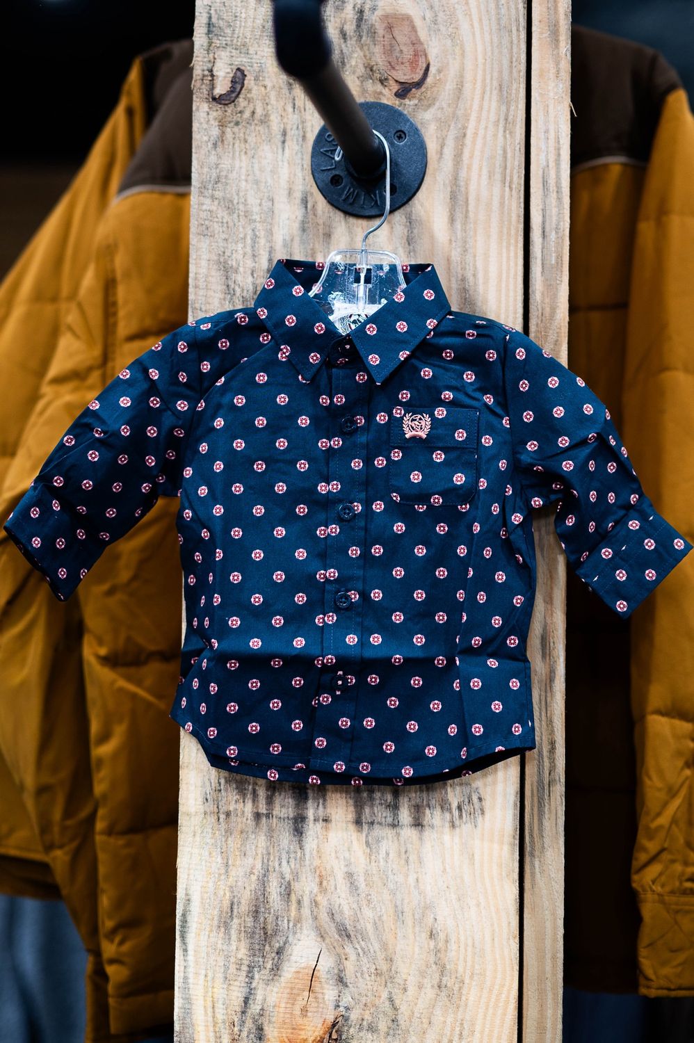 Cinch babies/ toddlers navy blue long sleeve print shirt