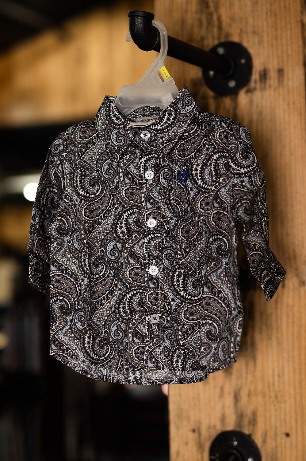 Cinch Baby Boys Blue Paisley Button Up