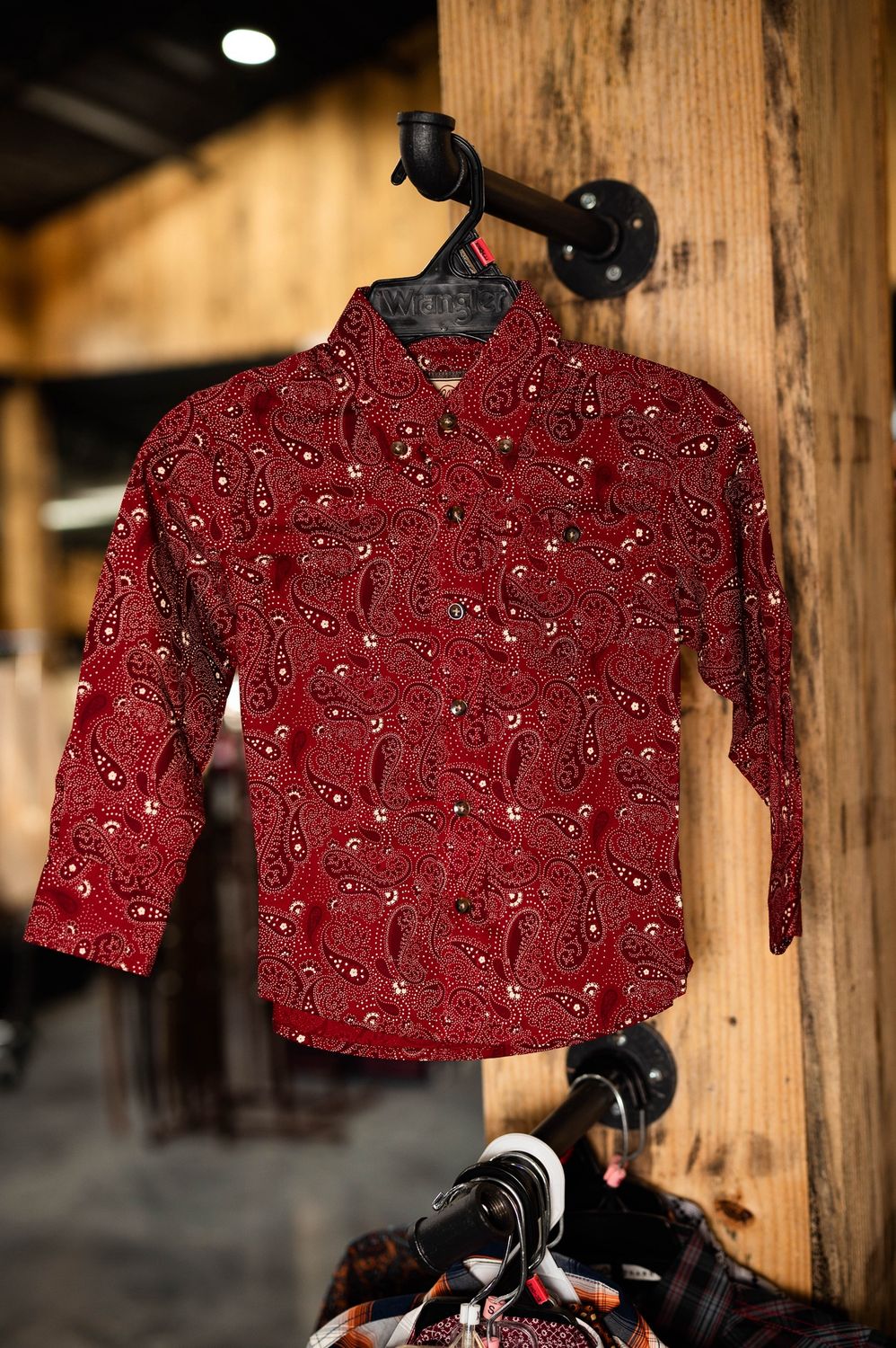 Wrangler Boys Paisley Western Button Down