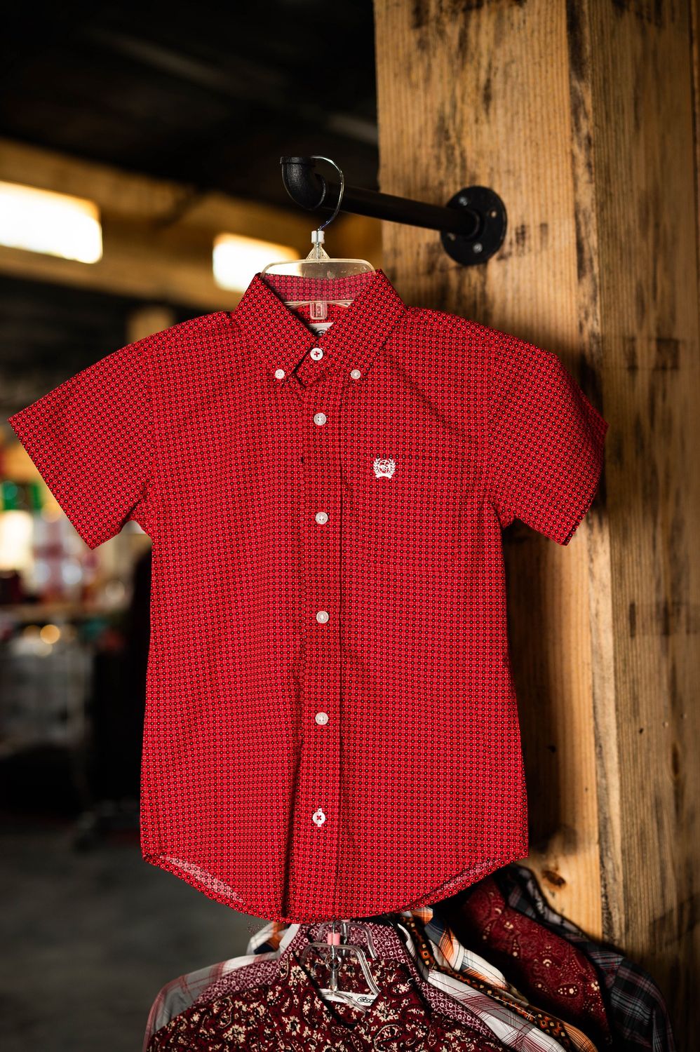 Cinch Boys Geometric Print Button Down