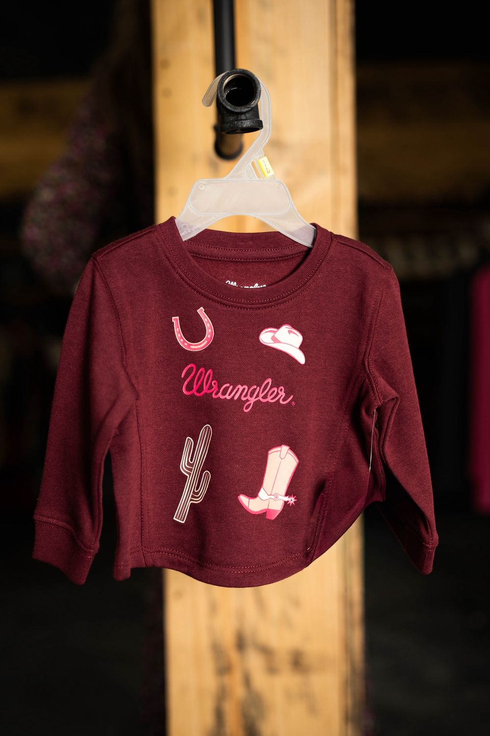 baby girl wrangler burgundy shirt