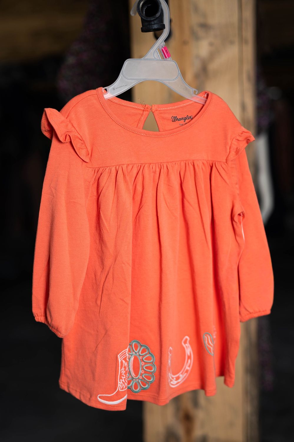 Baby girl wrangler orange dress