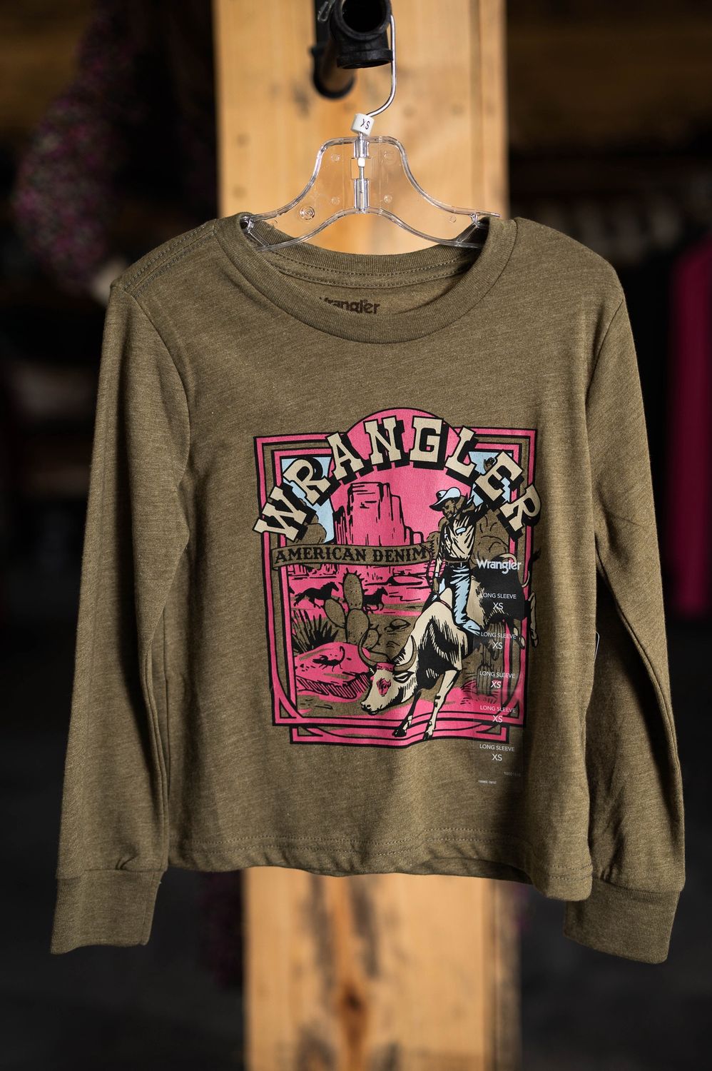 little girls wrangler green shirt