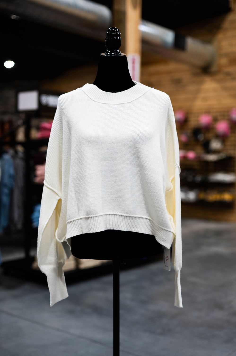 Women’s white mock neck sweater