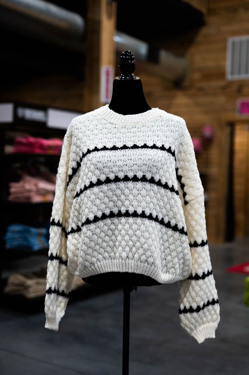 Women’s striped cropped sweater