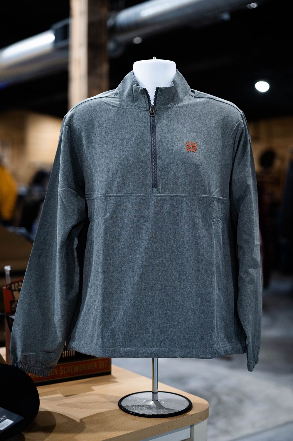 Cinch Men’s Gray Half Zip Windbreaker