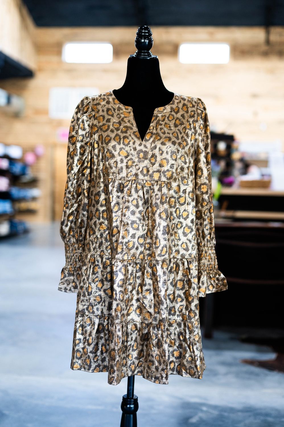 Womens leopard satin dress