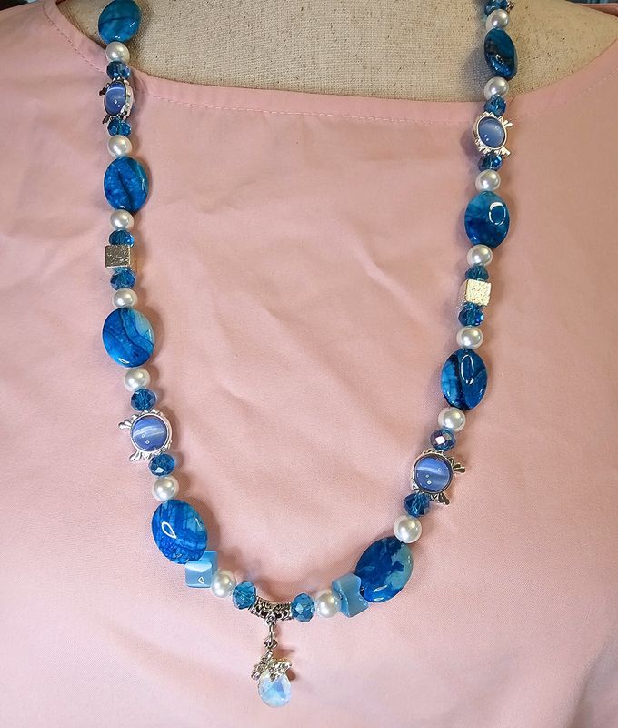 Blue Peddles Necklace