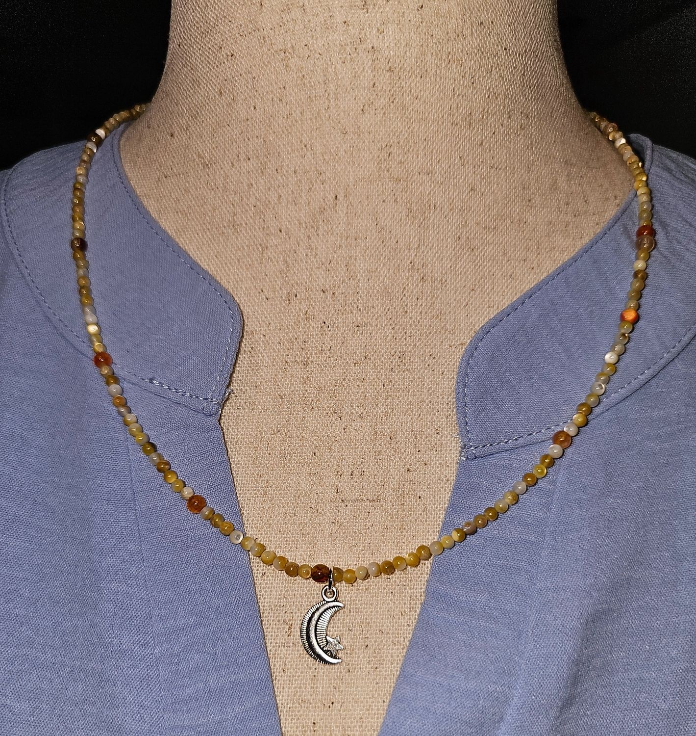 Sand Color Necklace with charm