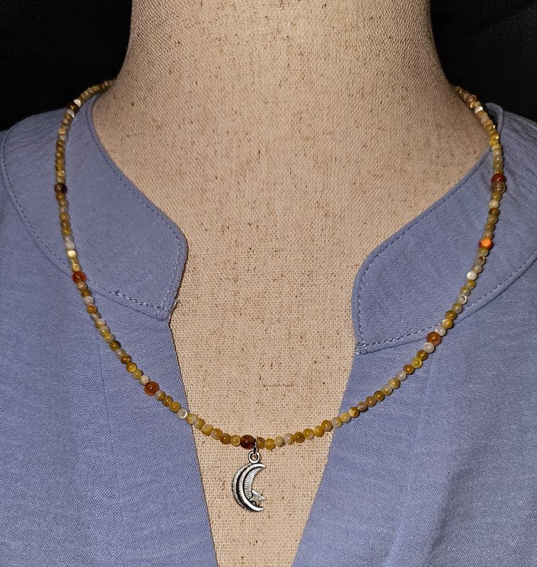 Sand Color Necklace with charm