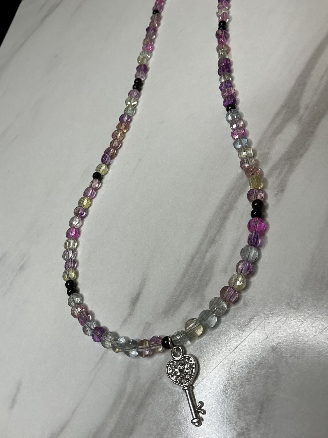 Purple mix crystal necklace