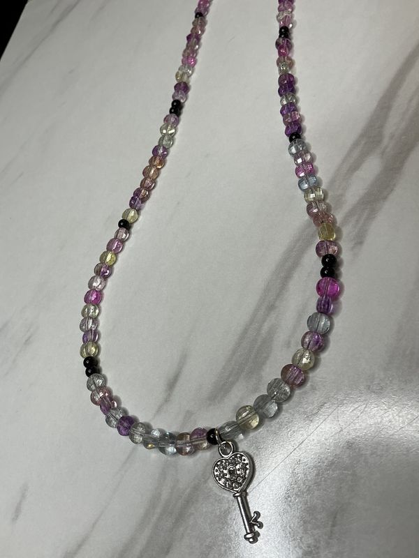 Purple mix crystal necklace