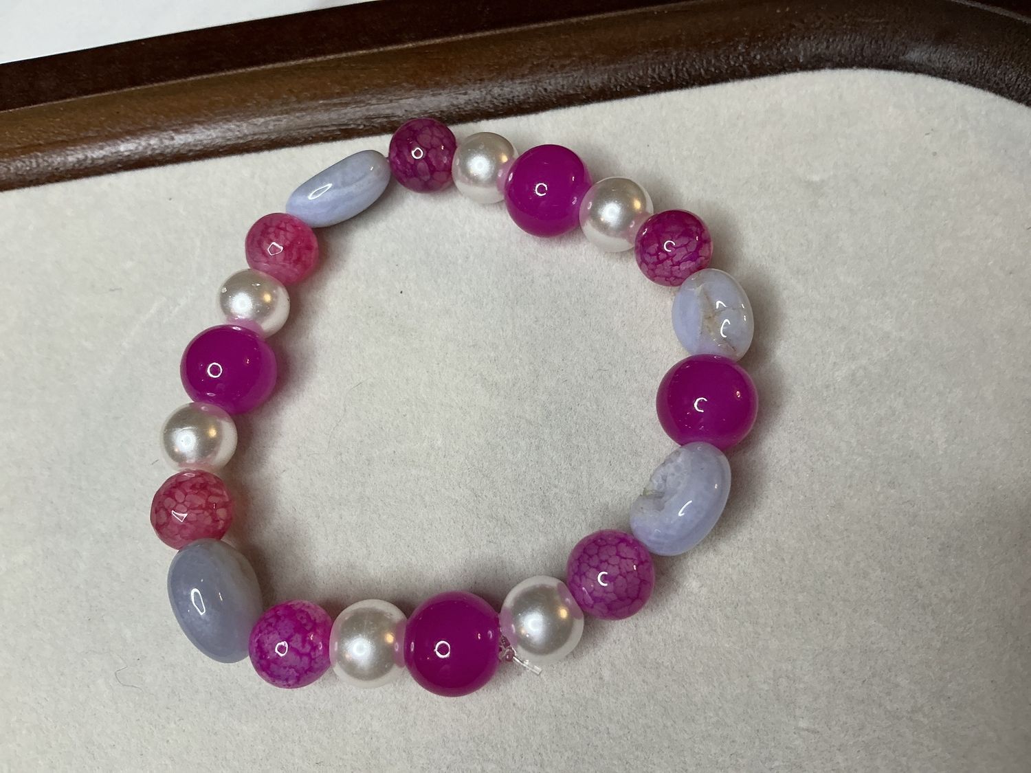 Purple agate and pink jade