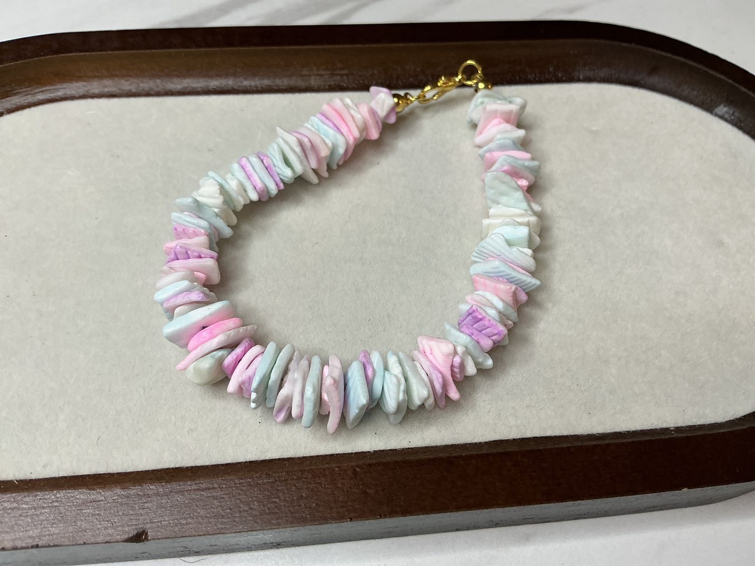 Pink shell bracelet
