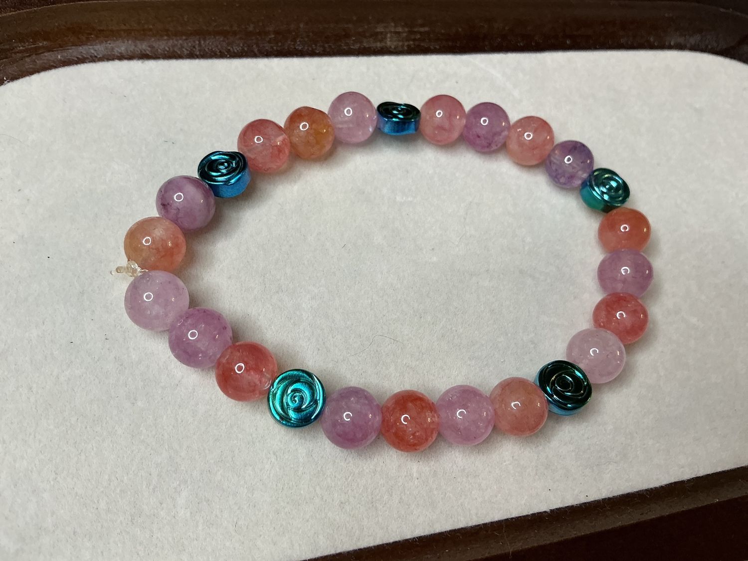 Pink/Purple Jade with Flower Hematite