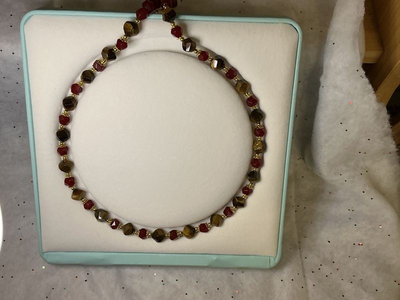 Tiger Eye with red beads