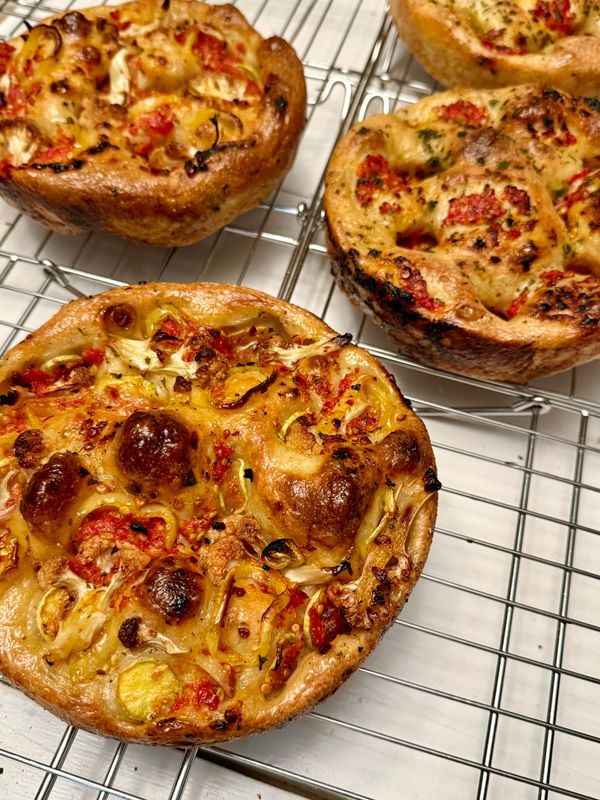 Focaccia, Weekly Farmers Market (Tomato &amp; Herb Oil)