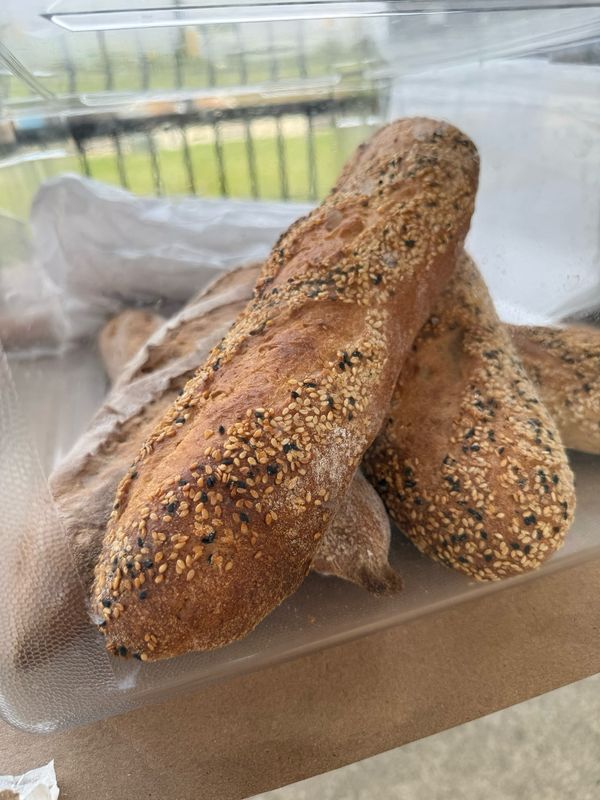 Sesame garlic Italian demi loaf