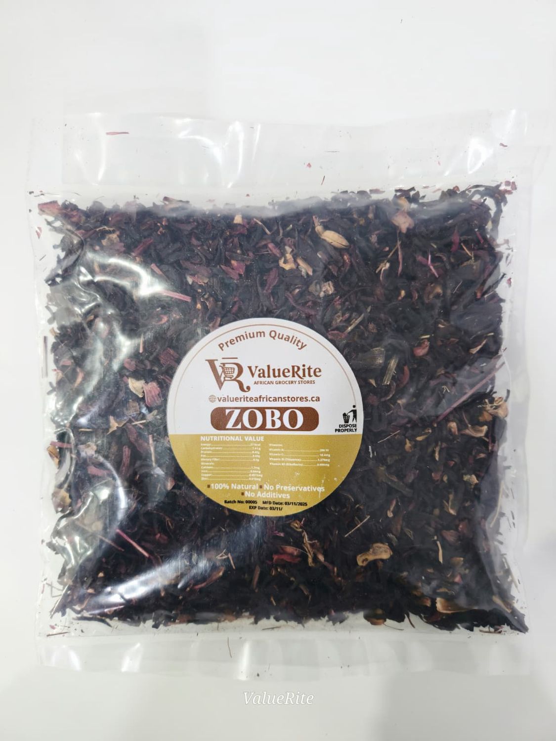 Zobo Leaves (Dried Hibiscus Leaves), Size: 200g