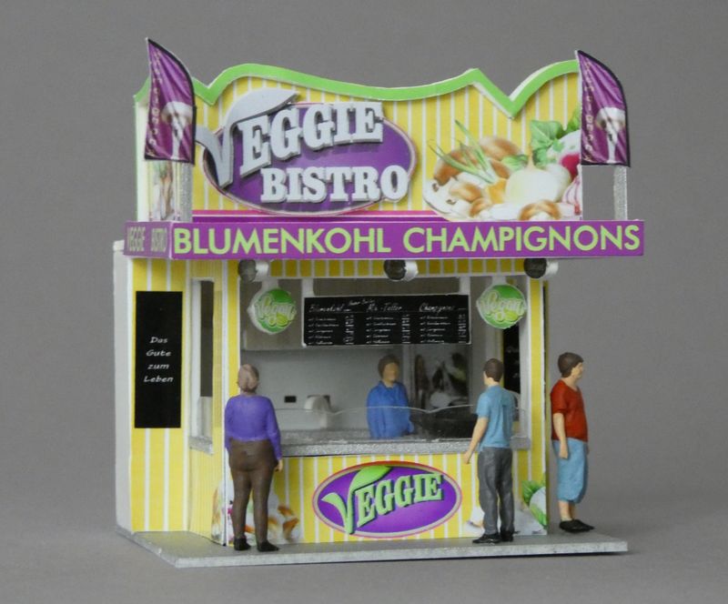 Varkaufswagen *Veggie Bistro* Bausatz Kirmes Modellbau 1/87 H0