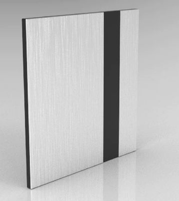 Brushed Silver on Black Engraving Plastic 2 Ply