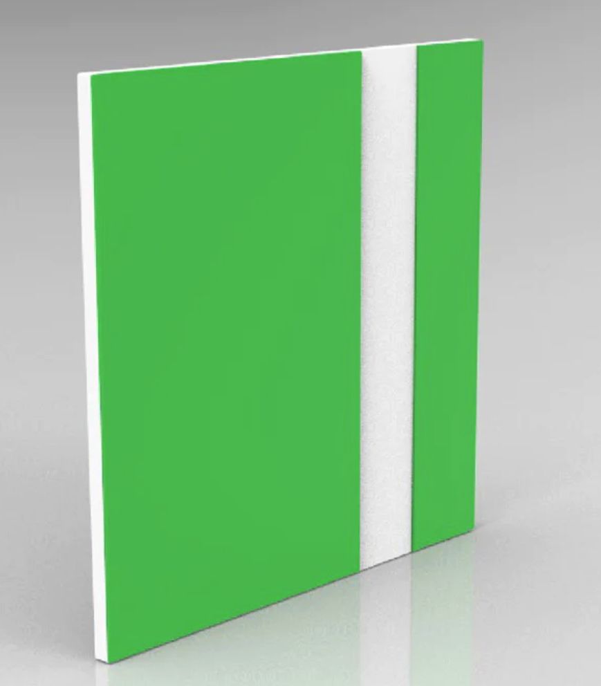 Green on White Engraving Plastic 2 Ply