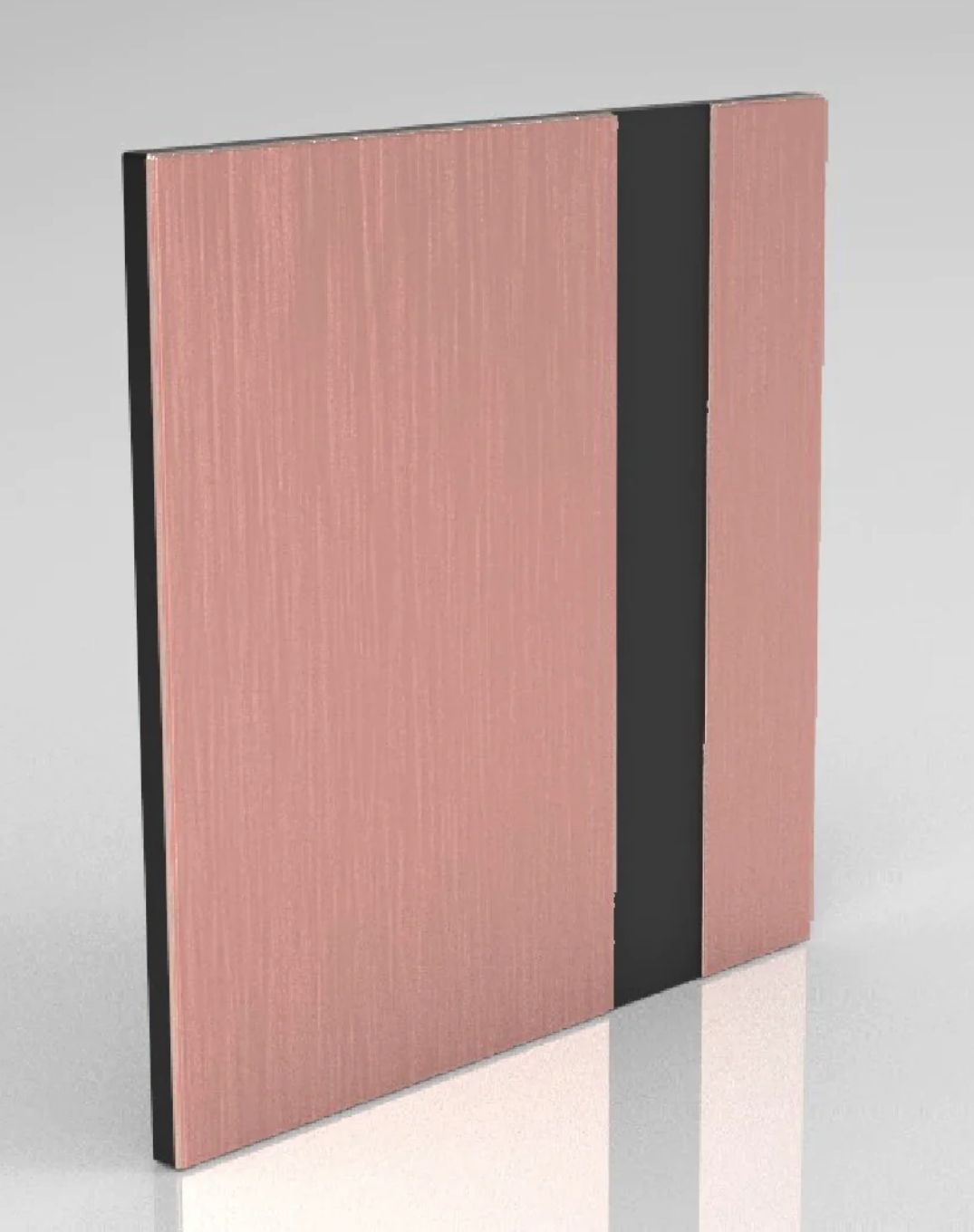 Brushed Rose Gold on Black Engraving Plastic 2 Ply