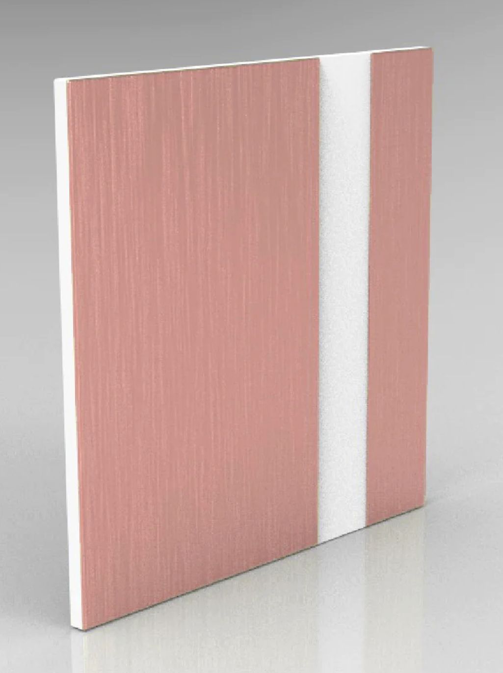 Brushed Rose Gold on White Engraving Plastic 2 Ply