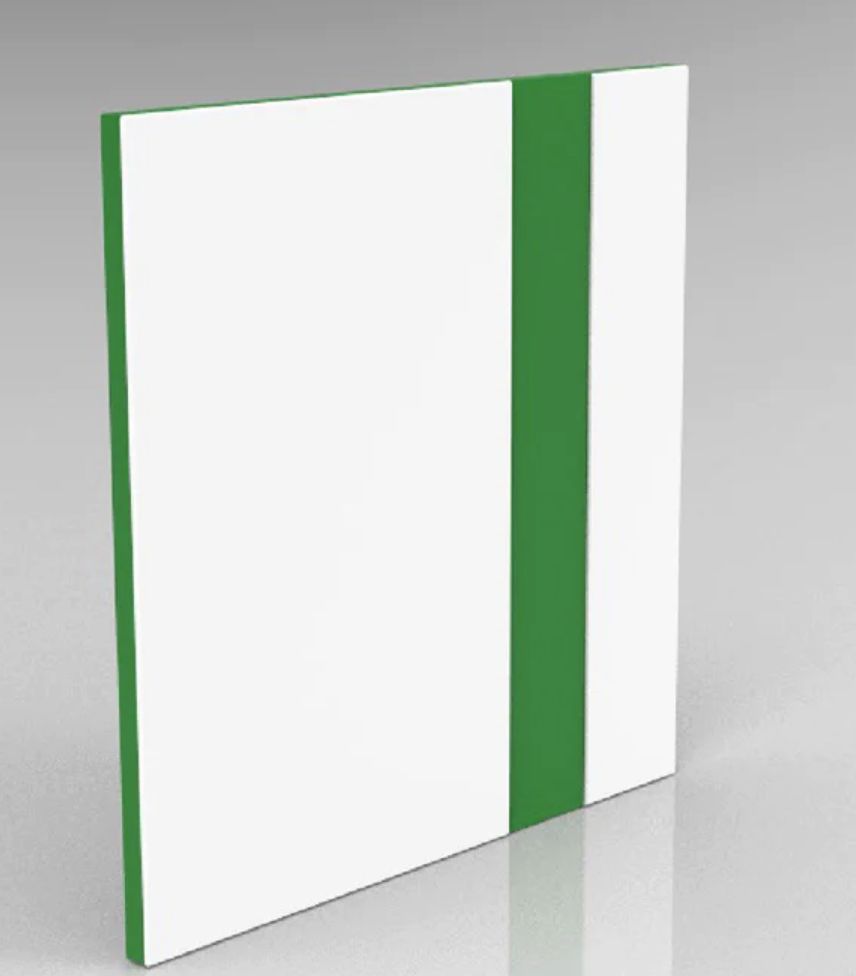 White on Green Engraving Plastic 2 Ply