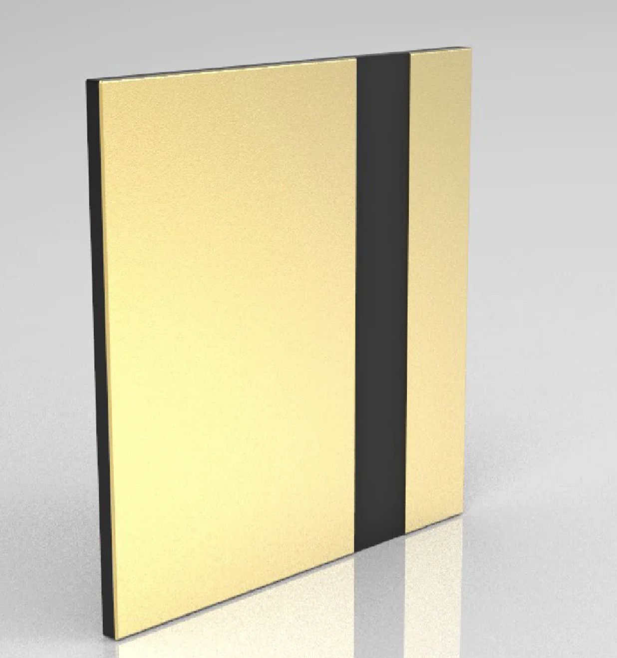 Brushed Euro Gold on Black Engraving Plastic 2 Ply