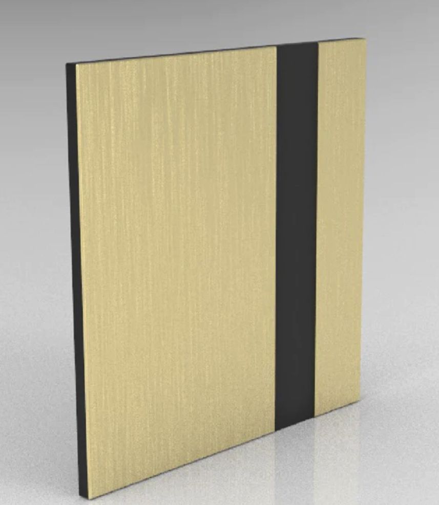 Brushed Gold on Black Engraving Plastic 2 Ply