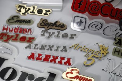 Acrylic - Two Tone Colour Key-Chain Mini Name Tags Acrylic - Two Tone Colour Key-Chain Mini Name Tags