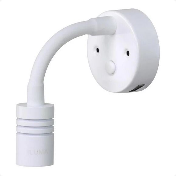 Custom Etch 10-24V Reading Light Flexible Dimmable Dual Colour Blue/White Light USB/USB-C Port Black