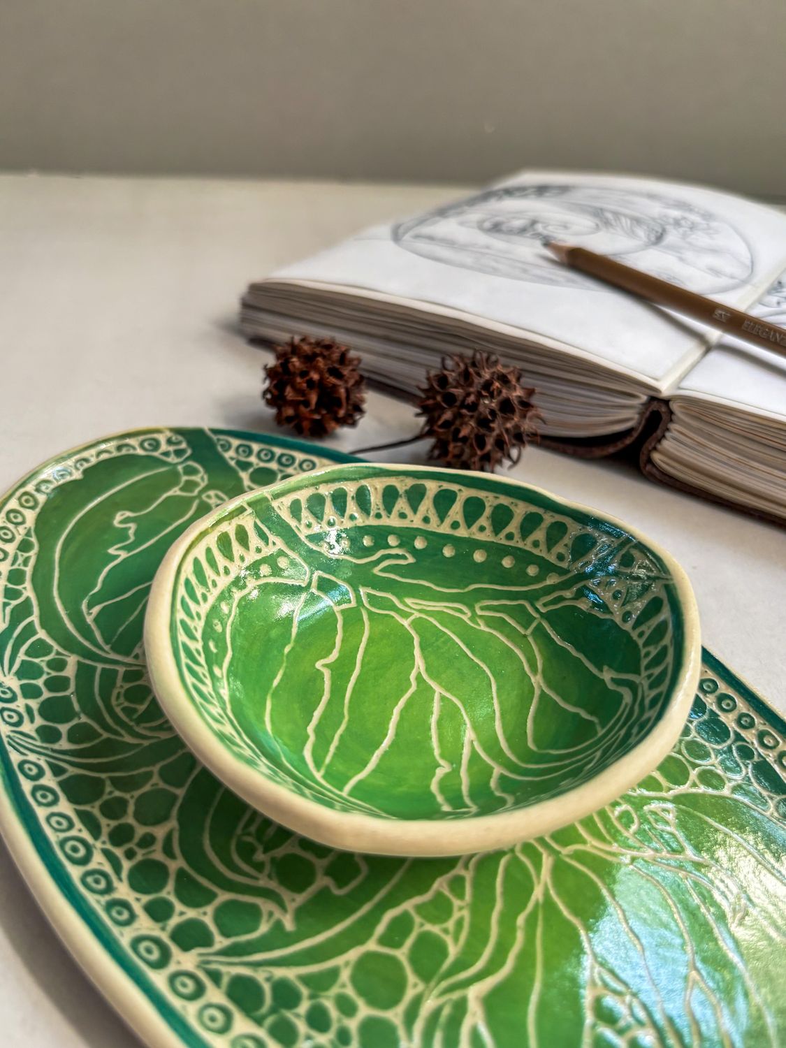 Made to Order Oval Plate and Matching Little Bowl