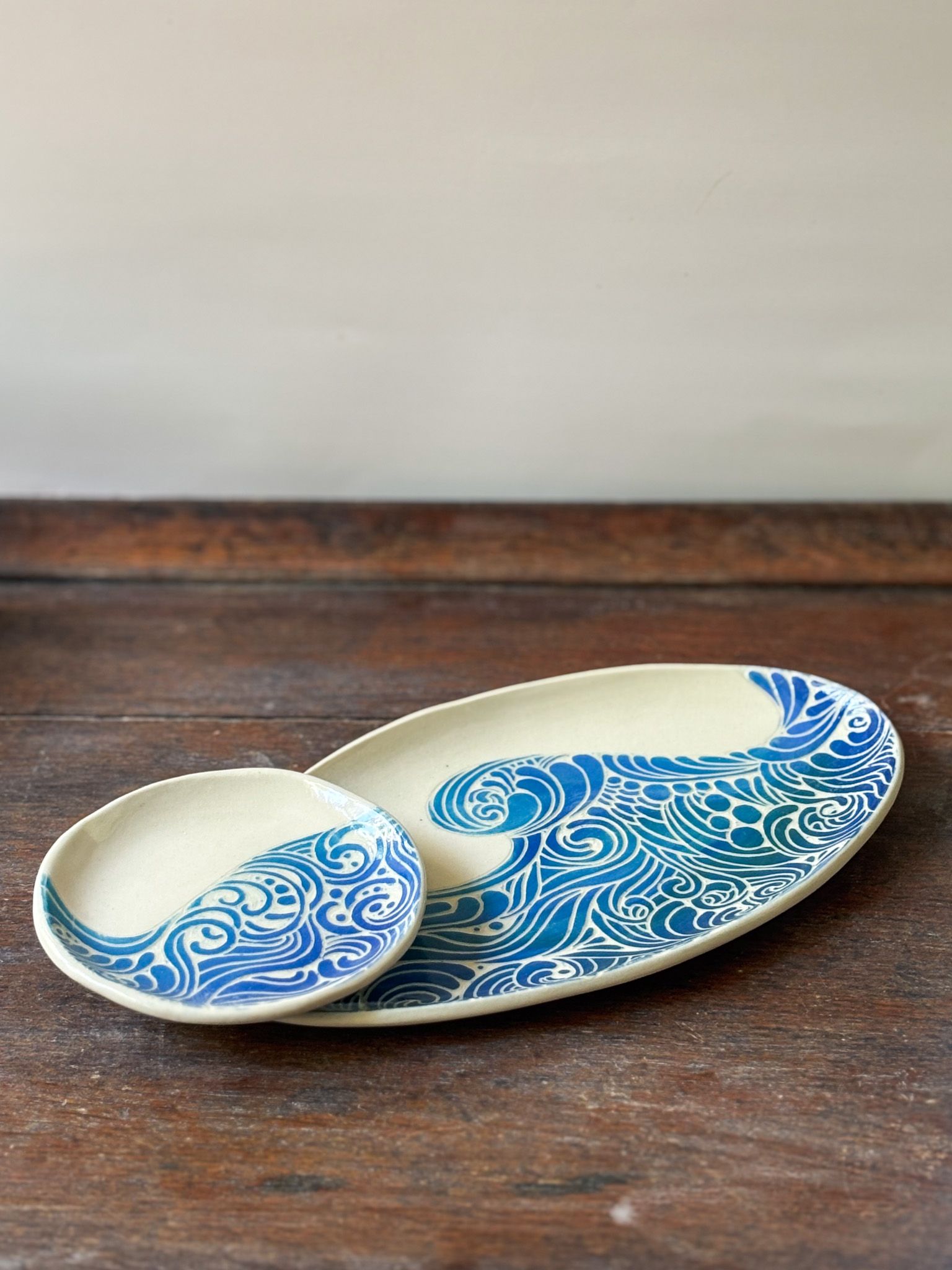 Made to Order Oval Plate and Matching Little Bowl