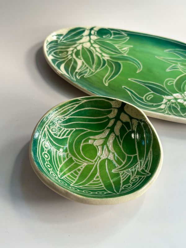 Made to Order Oval Plate and Matching Little Bowl