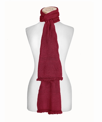 100% Baby Alpaca - Ribs &amp; Checks Knit Scarf.