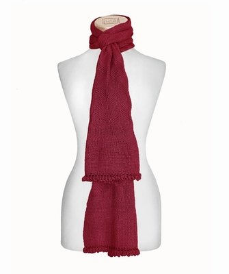 100% Baby Alpaca - Ribs &amp; Checks Knit Scarf.