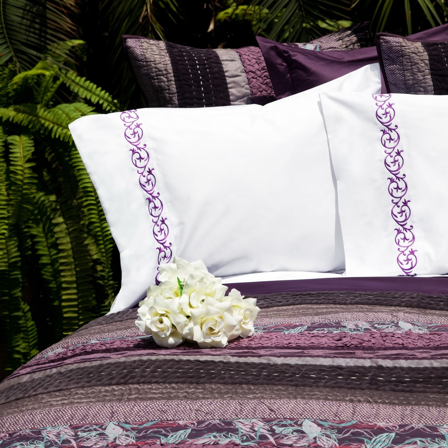 Custom Designed Embroidered Pima Cotton Bedding Sheet Set