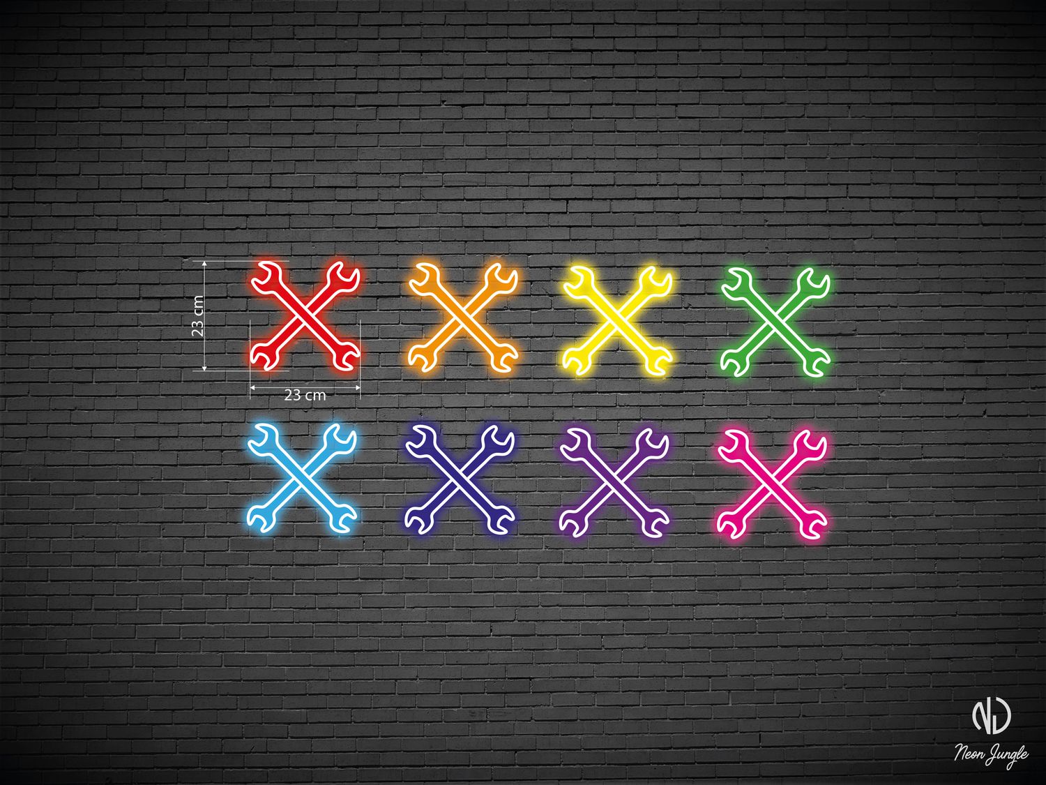 ​Neon klucze płaskie