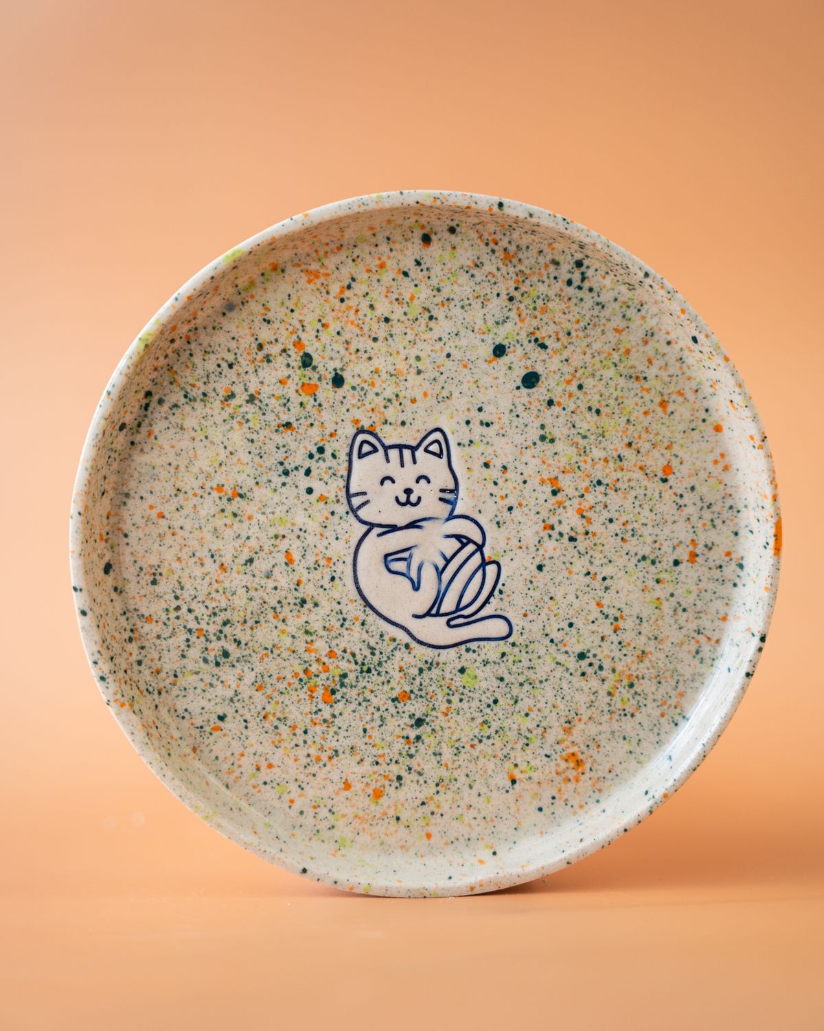 Koci Talerzyk - Green&amp;Orange #001