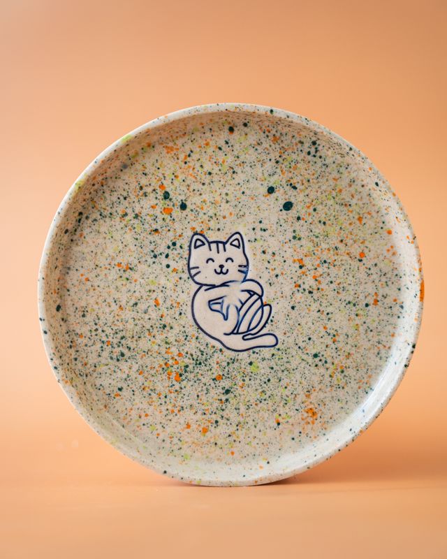 Koci Talerzyk - Green&amp;Orange #001