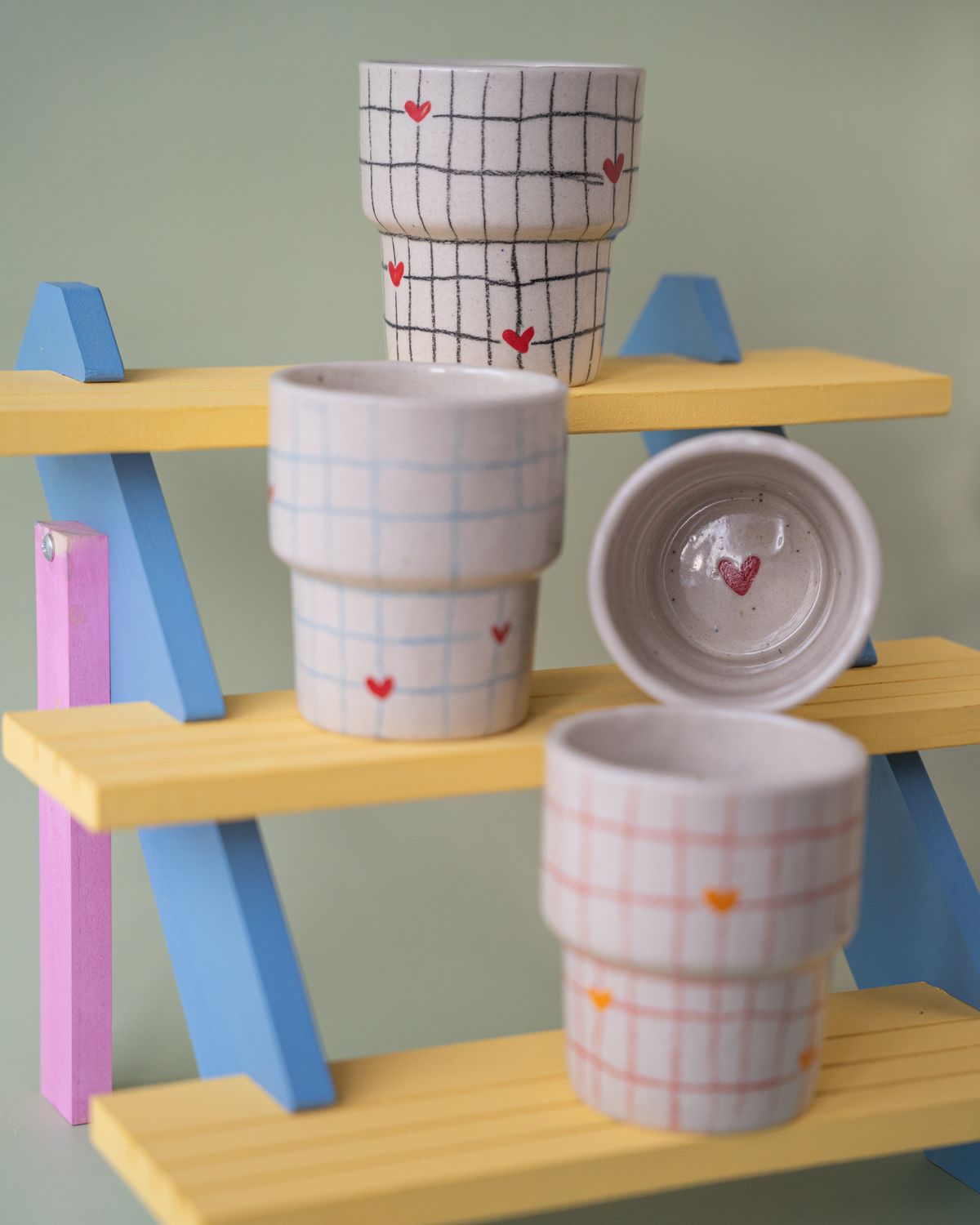 Kubek "Serce z kratkę" #004 czarny