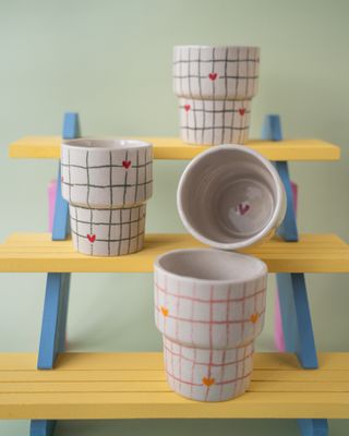 Kubek "Serce z kratkę" #003 zielony